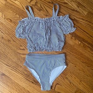 NWOT Navy and white stripe bikini